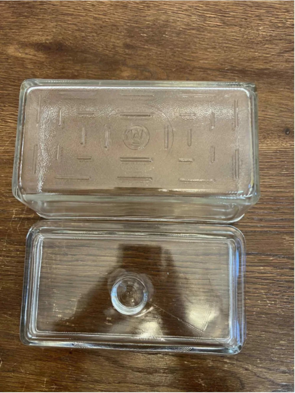 Vintage Wheaton Glass Refrigerator Dish with Lid 9” Clear Glass Storage Box MCM